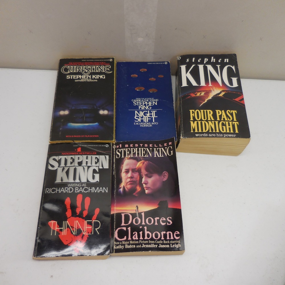 Stephen King Vintage Paperback Lot 5 Books Christine Night Shift Thinner Signet